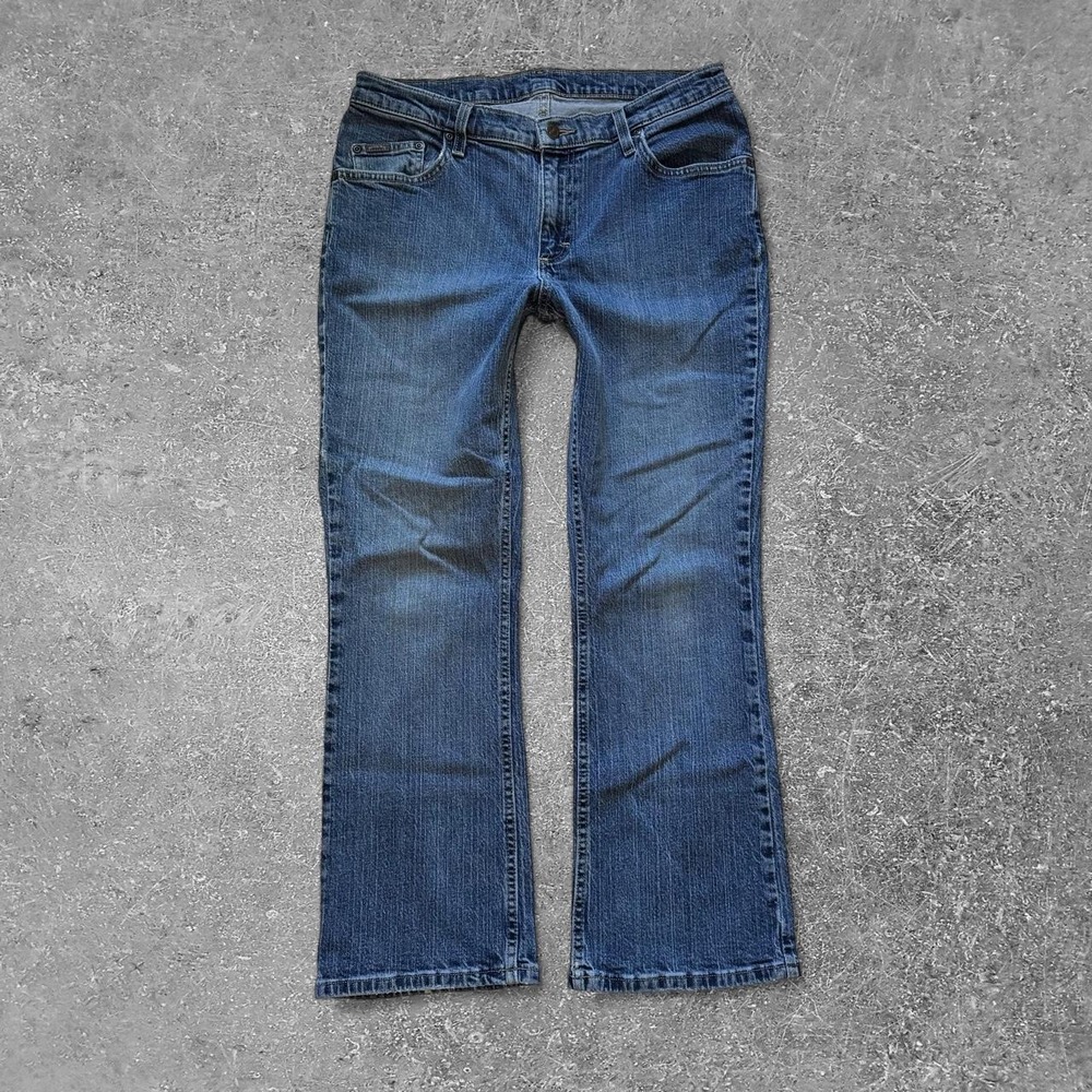 Riders Womens Low Rise Bootcut Jeans Blue Navy Denim 32 Waist